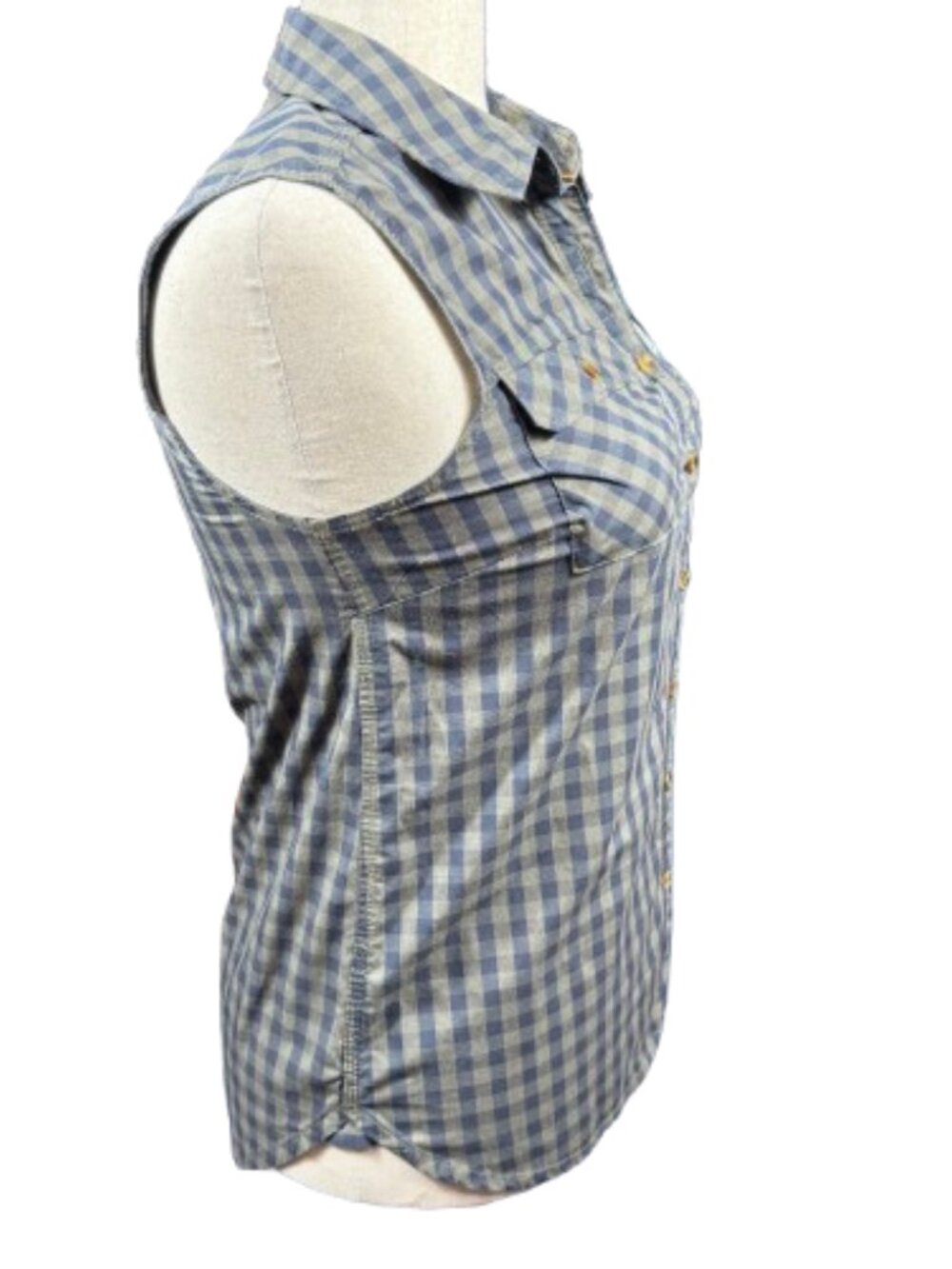 Carhartt Force Green Blue Plaid Gorpcore Granola Button Up Workwear Top (SZ M) - Picture 6 of 11